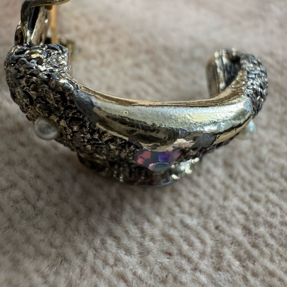 Vintage Judy Lee AB Pearl & Gold Clip-On Earrings - Picture 7 of 11